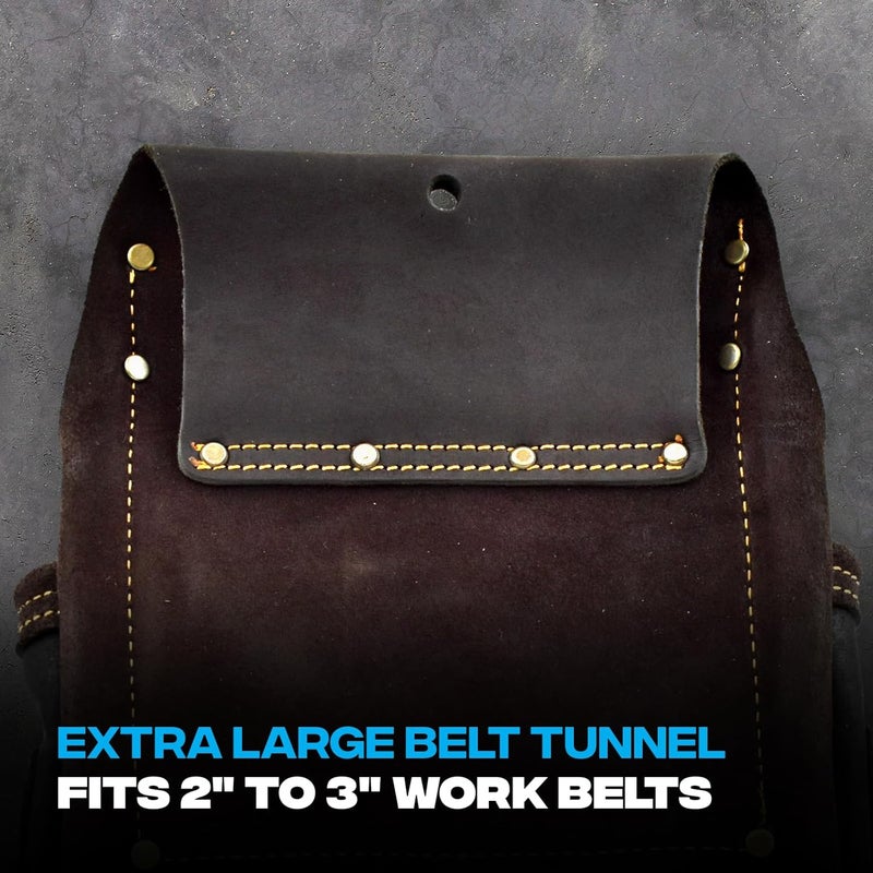 Ox Pro Full Grain Leather Tool Pouches - Made with Double Stitching and Rivet Reinforced Pockets - Image 5